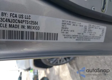 2023 Jeep Compass High Altitude 4X4 из США, поврежденный, VIN 3C4NJDCN4PT512584